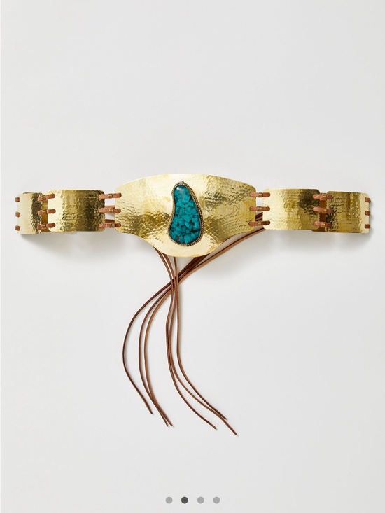 Free People Accessories - Free People ✨RARE✨ Dorado Wrap Belt Gold & Turquoise Bohemian OS